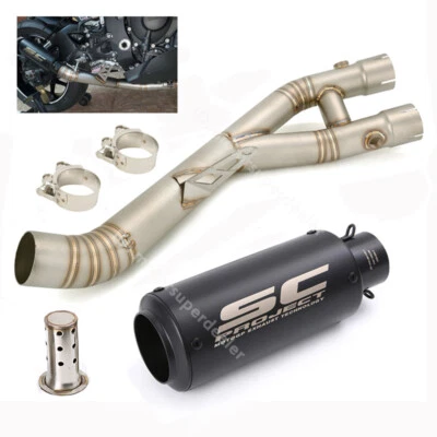 Sistema silenciador negro tubo de enlace de escape MT-10 15-2021 para Yamaha YZF R1 2015-2025 Foto 1 de 4