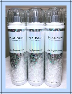 Bath & Body Works PLATINUM 8 fl oz Fine Fragrance Mist Spray x3 Bergamot Musk - Picture 1 of 5