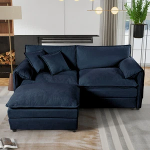 Seat Sectional Sofa Cloud Couch, Comfy Seat Upholstered Modular L Shaped Lounge - Picture 1 of 48