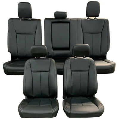 For 2015-2022 Ford F150 Crew Cab Full Set Custom Seat Covers Synthetic leather - Image 1 of 4