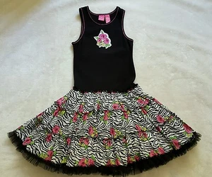 LILLY WICKET Black White Pink Zebra Tulle Dress 10 Party Portraits CLAIRE'S ROSE - Picture 1 of 4