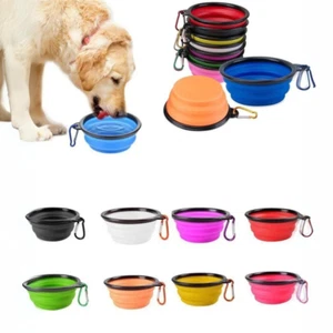 Portable Pet Dog Bowl Foldable Food Water Bowl Dish Travel Collapsible 7 Colors - Bild 1 von 29