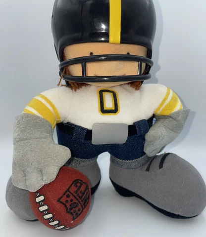 Vintage NFL Pittsburgh Steelers 8" Huddles Plush Figure 1983 Helmet & Football Cover