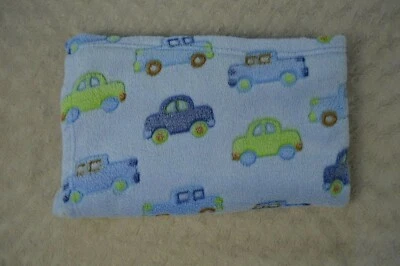Cutie Pie Azul Coches Camiones Bebé Manta Verde Marrón Vehículos Automóvil Lovey Foto 1 de 4