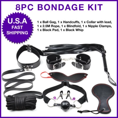 Juego de Bondage para Principiantes Sujeción Sexual Dormitorio Juguetes Esposas, Cuerda, Hocico Foto 1 de 4