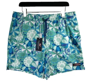 Vineyard Vines Herren Badehose Schirm Muster Aqua Blau/Grün Gr. XL - Bild 1 von 5