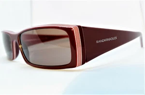 New True Vintage Mandarina Duck Burgundy w/ White & Red Stripes Sunglasses Italy - Picture 1 of 7
