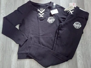 NWT Justice Girls Lace Up Sweatshirt 6/7 &  Black Logo Jogger Size  7 (11) - Picture 1 of 2