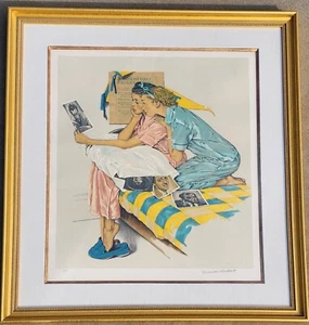 SUPER ART SALE! NORMAN ROCKWELL Original Lithograph "Dreamboats" HAND SIGNED - Picture 1 of 10
