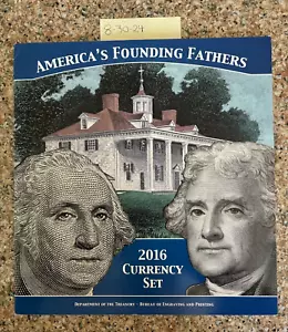 2016 America's Founding Fathers Currency Set Match Serial Numbers $1, $2 - Picture 1 of 2