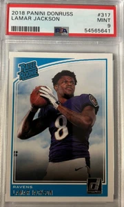 2018 Donruss #317 Lamar Jackson RATED ROOKIE RC RAVENS Graded Mint 9 - Picture 1 of 2