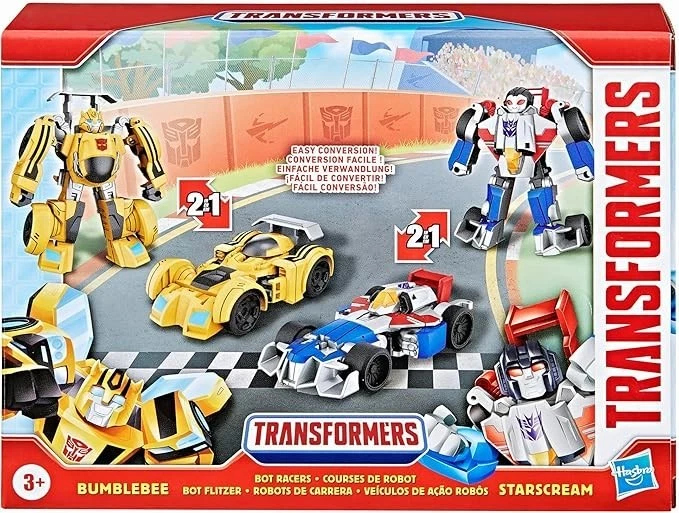 Transformers Bumblebee and Starscream Bot Racers Action Figures 4.5-Inch New - Image 1 of 4