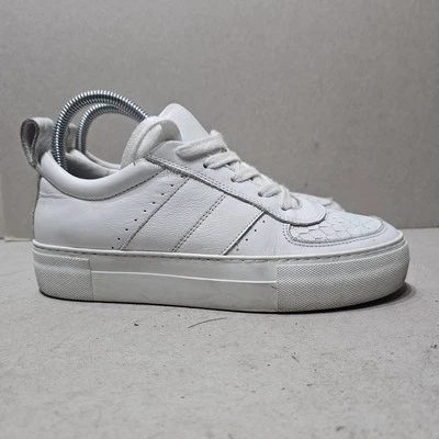 WHISTLES WOMEN'S LEATHER FLAT LOW TOP SNEAKERS WHITE SIZE UK5 EU38  - Image 1 of 4