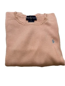 Polo Ralph Lauren Pullover Sweater Medium Pink Knit 1980’s Vintage Tag - Picture 1 of 5