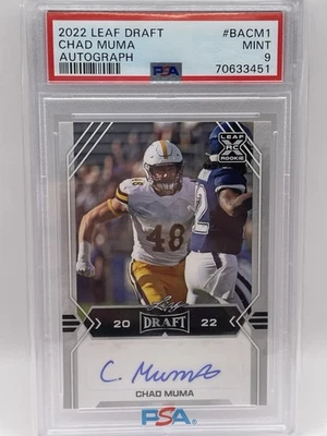 2022 Leaf Draft Autograph - Chad Muma #BACM1 PSA 9 MINT - Colts - Image 1 of 2
