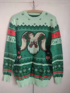Blizzard World Of Warcraft Feo Navidad Suéter Gamer 2017 Talla L Verde  - Imagen 1 de 8