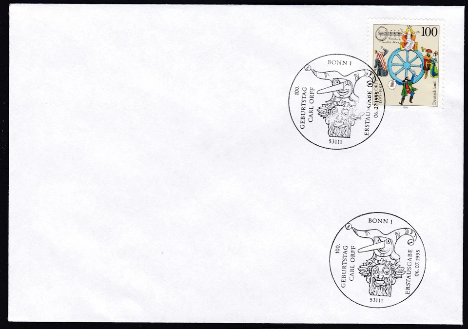 Germany 1995 FDC Mi 1806 Sn 1901 Birth Centenary of Carl Orff (1895-1982) - Image 1 of 1