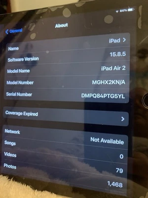 Apple iPad Air 2 64GB Wi-Fi Cellular works please read description  - Image 1 of 4