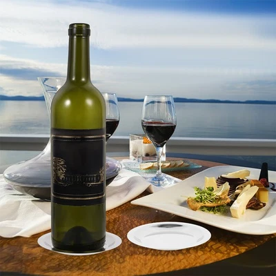  Dessous de verre rond multifonctionnel pour bouteille de vin en acier - Image 1 of 4