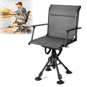 KEMIMOTO 360° Swivel Hunting Chair Portable Blind Chair Seat For Fishing Camping - Picture 1 of 11