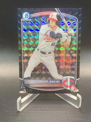 2025 Bowman Chrome Prospects Walker Jenkins  Black Geometric Refractor #d 04 /10 - Image 1 of 3
