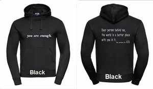 "You Are Enough"Embroidered hoodie mental health awareness, suicide prevention - Picture 1 of 35