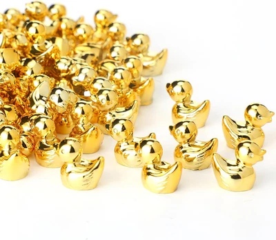 100 peças mini estatuetas de pato dourado micro jardim casa de bonecas decoração de bolo - Imagem 1 de 4