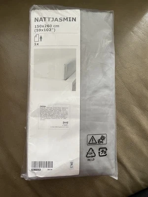 "Sábana plana gris doble Ikea Nattjasmin 59x102"" algodón Lyocell 310 hilos NUEVO Foto 1 de 4