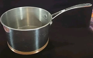Vintage RK Real Kitchen Stainless Steel Copper Bottom 3 Qt Sauce Pan HeavyBottom - Picture 1 of 8