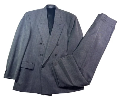 vtg 90s mens Executive Collection 2pc Double Breasted Pant Suit usa 44R 32x30 - Image 1 of 4