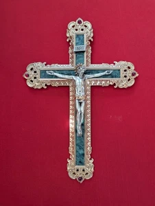 Vintage Franklin Mint Marble & Gold Crucifix “The Treasures of Florence”, Italy - Picture 1 of 3