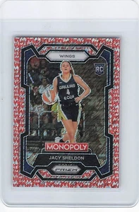 Jacy Sheldon *9/100* 2024 Prizm WNBA Monopoly Red Millionaire Shimmer #67 Wings - Imagen 1 de 2