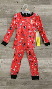 Boys 4 Red Sports Pajamas 2 Piece Set Football Basketball Soccer Highland New - Picture 1 of 10