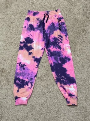 Pantalones/sudaderas Justice Girls talla mediana multicolor tie dye cordón cómodo Foto 1 de 4
