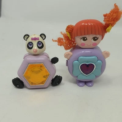 2 Juguetes Gemas Dulces Secretos De Colección Panda Gema Amarilla y Pelo Rojo Gema Púrpura Galoob Foto 1 de 4