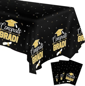 3 Pieces Graduation Tablecloth, 2025 Graduation Party Decorations, Large Size Pl - Picture 1 of 12