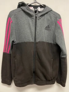 ADIDAS KIDS COTTON BLEND FULL ZIP SWEATSHIRT IN CHARCOAL SIZE 11-12 YEARS VGC - Picture 1 of 5