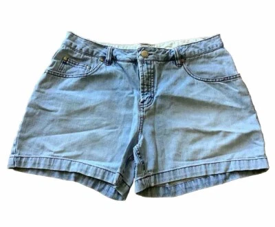 Pantalones cortos de mezclilla tallados con volantes para mujer y adulto talla 10 100 % algodón tiro medio azul usados en excelente estado Foto 1 de 4