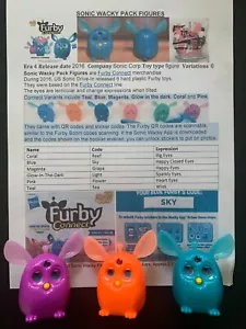 Sonic Drive-In Wacky Pack Furby Connect Grape, Coral& Teal Toys Hasbro 2016 OPEN - Picture 1 of 7