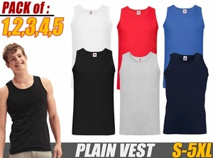 Fruit of the Loom vest Men's Value weight Athletic Vest Tops Summer Vests lot - Picture 1 of 17