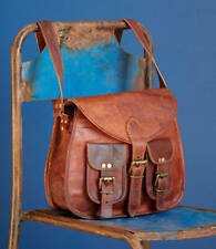Women's Vintage Brown Leather Messenger Bag Shoulder Hippie Handmade Bag Purse