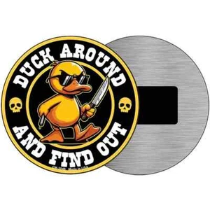Duck Around and Find Out 3.5" Magnet Plaque Fridge Refrigerator Kitchen Home - Picture 1 of 2