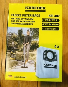 Kärcher - 4 Pack Replacement Filter Fleece Bags for Wet Dry Vacuums - For WD4 - Picture 1 of 5