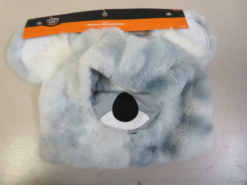 Adult Teen KOALA Costume Hat Mask Headwear One Size Halloween Hyde & EEK