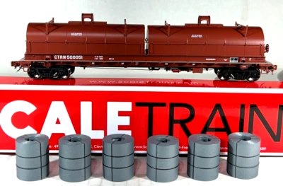 SCALETRAINS HO SCALE THALL 48' COILSTEEL CAR W/LOAD CTRN SXT38410 - Image 1 of 4