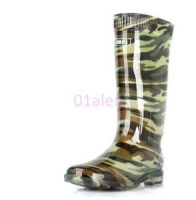 Men's Knee High Rubber Galoshes Wellies Wellington Boot Waterproof Rain Boots Sz - Image 1 of 4
