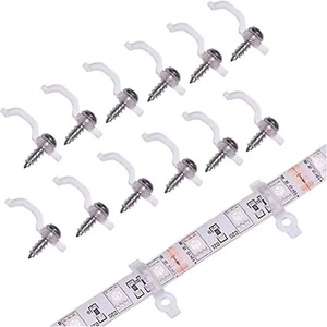 100 Pack Strip Light Mounting Bracket,Transparent Fixing Clips for 10mm Wide ... - Picture 1 of 7