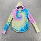 Chasor Top Womens Small Multicolor Hooded Sweater Long Sleeve Tie Dye New $55