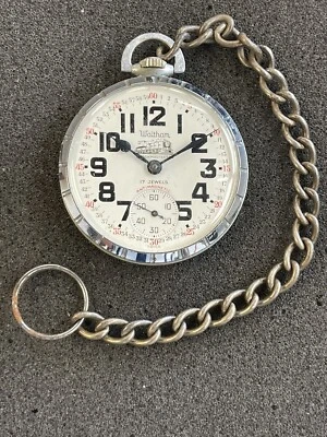 Waltham Unitas Caliber 431 Railroad Style Pocket Watch..TJ529 - Image 1 of 4