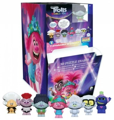 DREAMWORKS Blindbag Trolls Figuren in Kapsel Radiergummi Blindbag 12 Kapseln